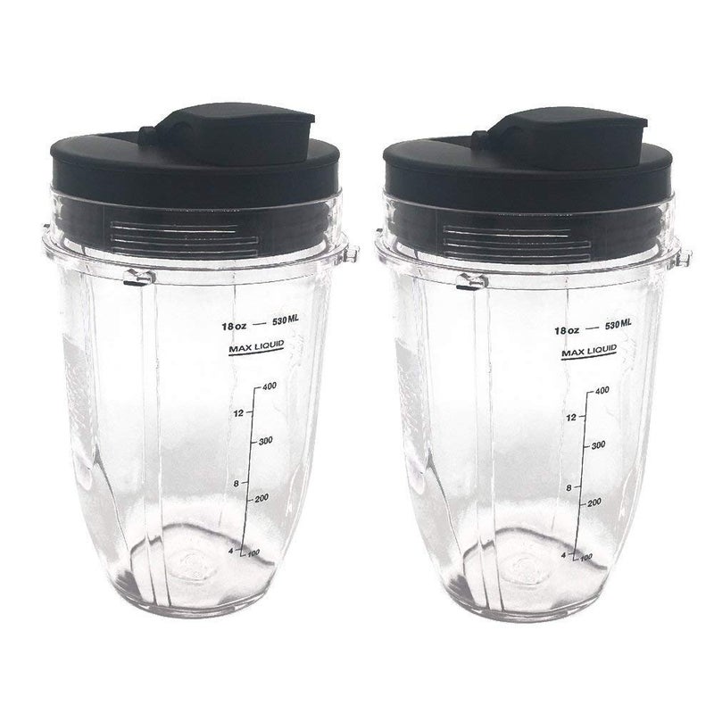 JOYSTAR Replacement 12oz cup with Spout Lid for 900w 1000w Nutri Ninja Blender Auto iQ 900w 1000w Nutri Ninja Blender Auto iQ series (2, 12oz) - Image 1